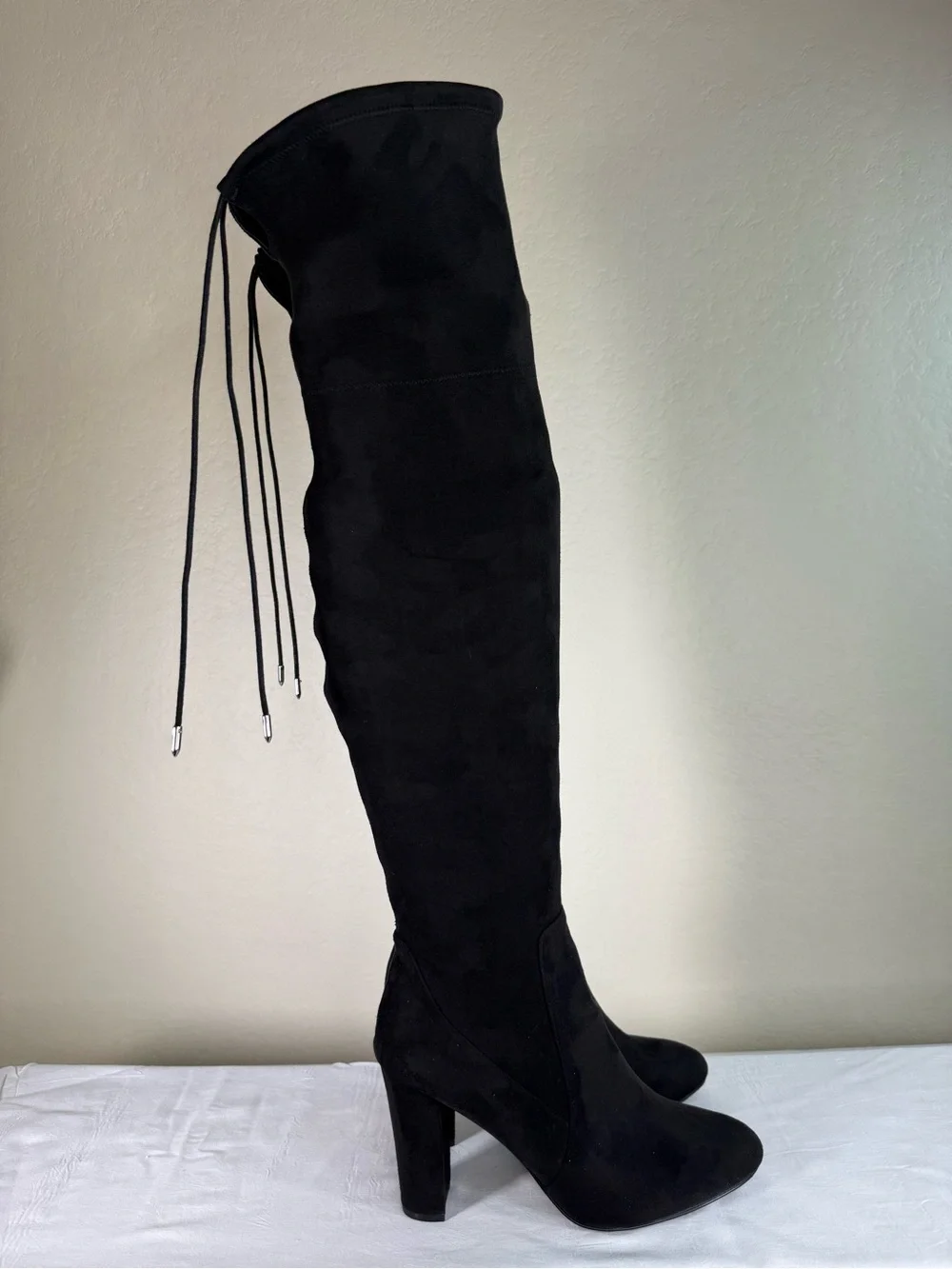 Dolce Vita Katy Over the Knee Black Heeled Boots Size 11